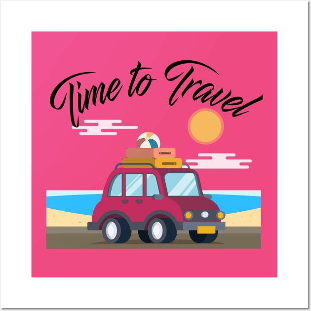 Time to travel Wall Art by Little Painters